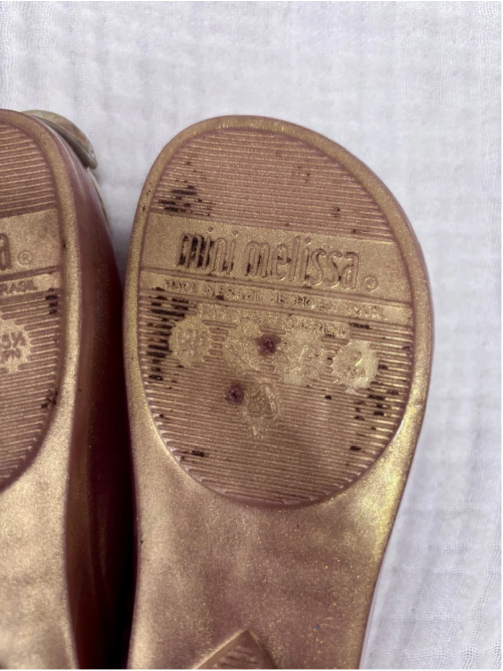 Girls Mini Melissa Gold Pink Beauty & The Beast Mary Jane Shoes 9 (Toddler Girl)